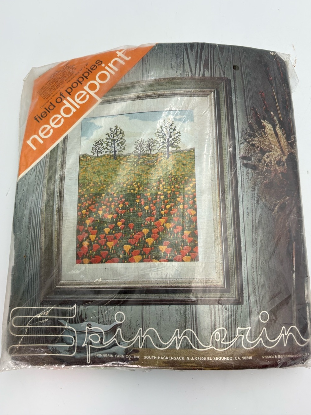 Vintage Field of Poppies Needlepoint Wall Art Kit - Spinnerin